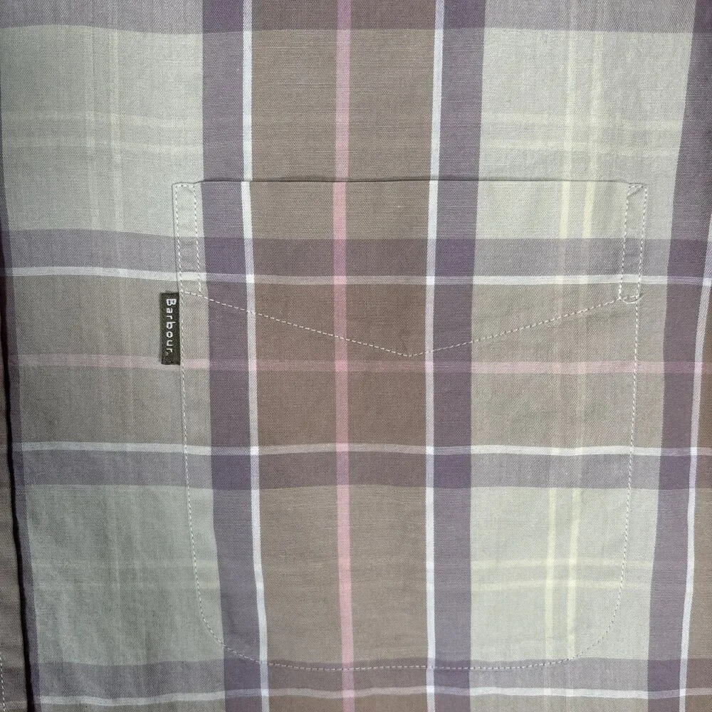 Barbour Shirt Men’s Size XL Plaid Button Up‎ Long Sleeve Camping Earth Tones